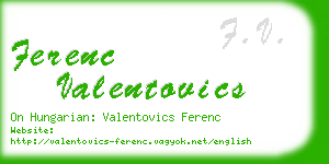 ferenc valentovics business card